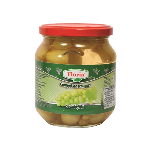 Florin-Szőlő befőtt enyhén cukrozott lében 720ml (6db/#)