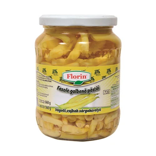 Sárgahüvelyű vajbab 720ml/360g - Florin (8db/#)