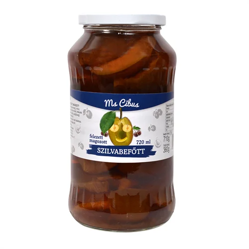 Szilvabefőtt felezett 720ml-Ms. Cibus (8db/#)