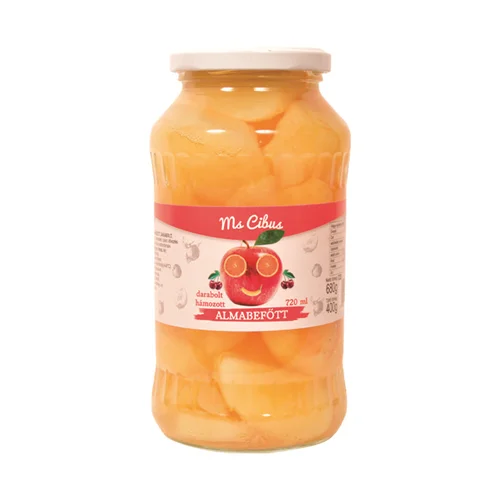 Almabefőtt darabolt, hámozott 720ml-Ms Cibus (8db/#)