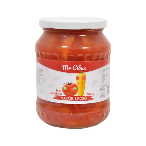 Natúr lecsó 30% paprikával 720ml-Mr. Cibus (8db/#)