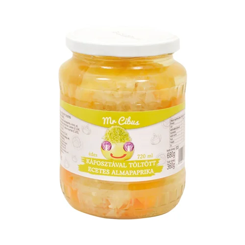 Káposztával töltött almapaprika édes 720ml-Mr. Cibus (8db/#) 