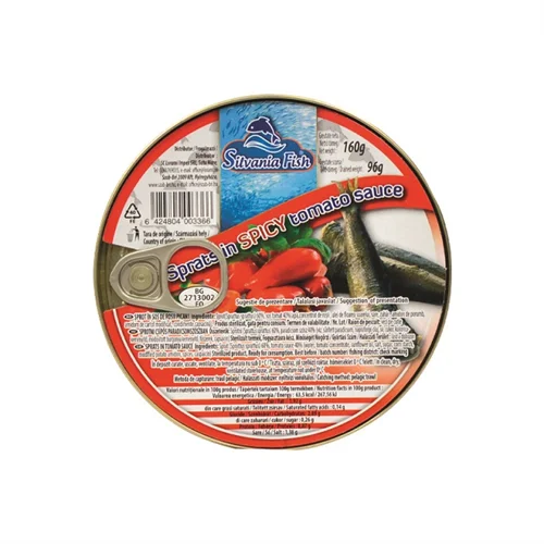 Paradicsomos sprotni enyhén csípős 160g tpz. - SilvaniaFish (30db/#)