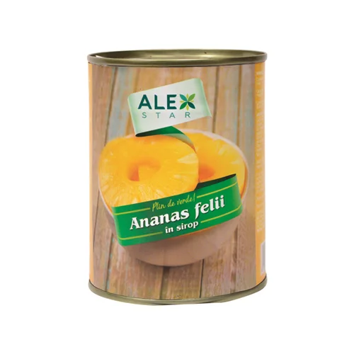 Körszeletes ananász 565g/300g-AlexStar (24db/#)