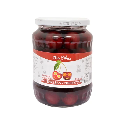 Cseresznye befőtt magozatlan 720ml - Ms. Cibus (8db/#) 