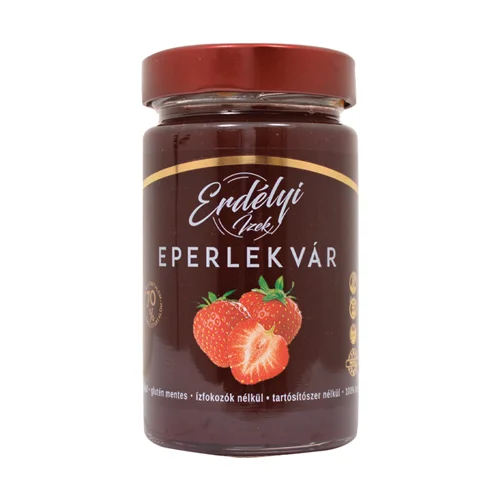Eper lekvár 70% gyümölcstartalom 370g - Erdélyi Ízek (8db/#)