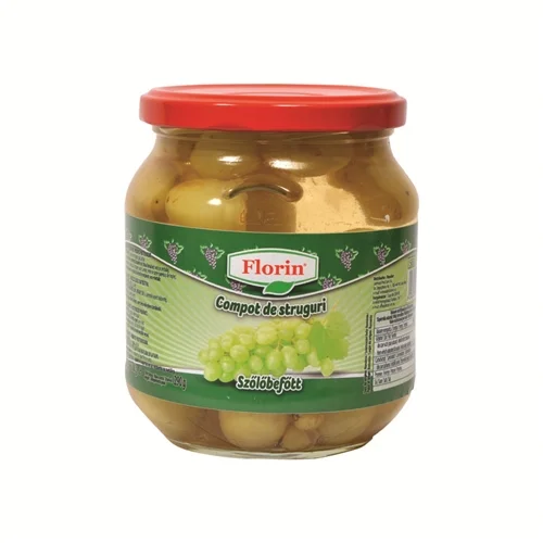 Florin-Szőlő befőtt enyhén cukrozott lében 720ml (6db/#)