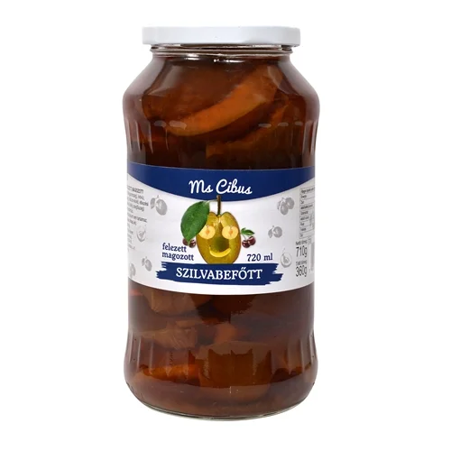 Szilvabefőtt felezett 720ml-Ms. Cibus (8db/#)