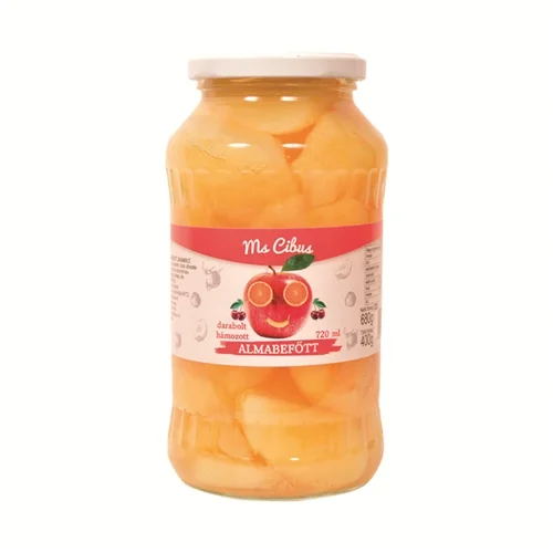 Almabefőtt darabolt, hámozott 720ml-Ms Cibus (8db/#)