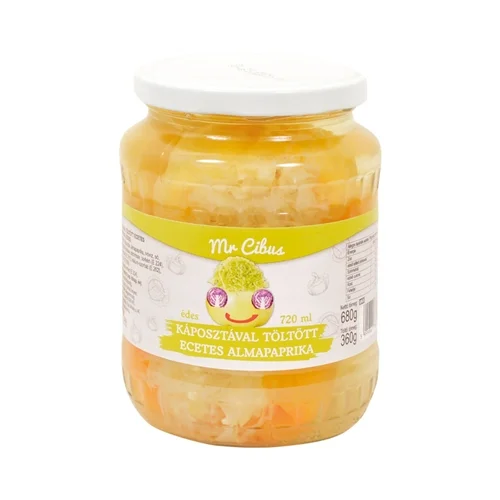 Káposztával töltött almapaprika édes 720ml-Mr. Cibus (8db/#) 