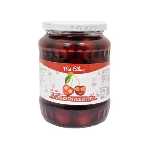 Cseresznye befőtt magozatlan 720ml - Ms. Cibus (8db/#) 